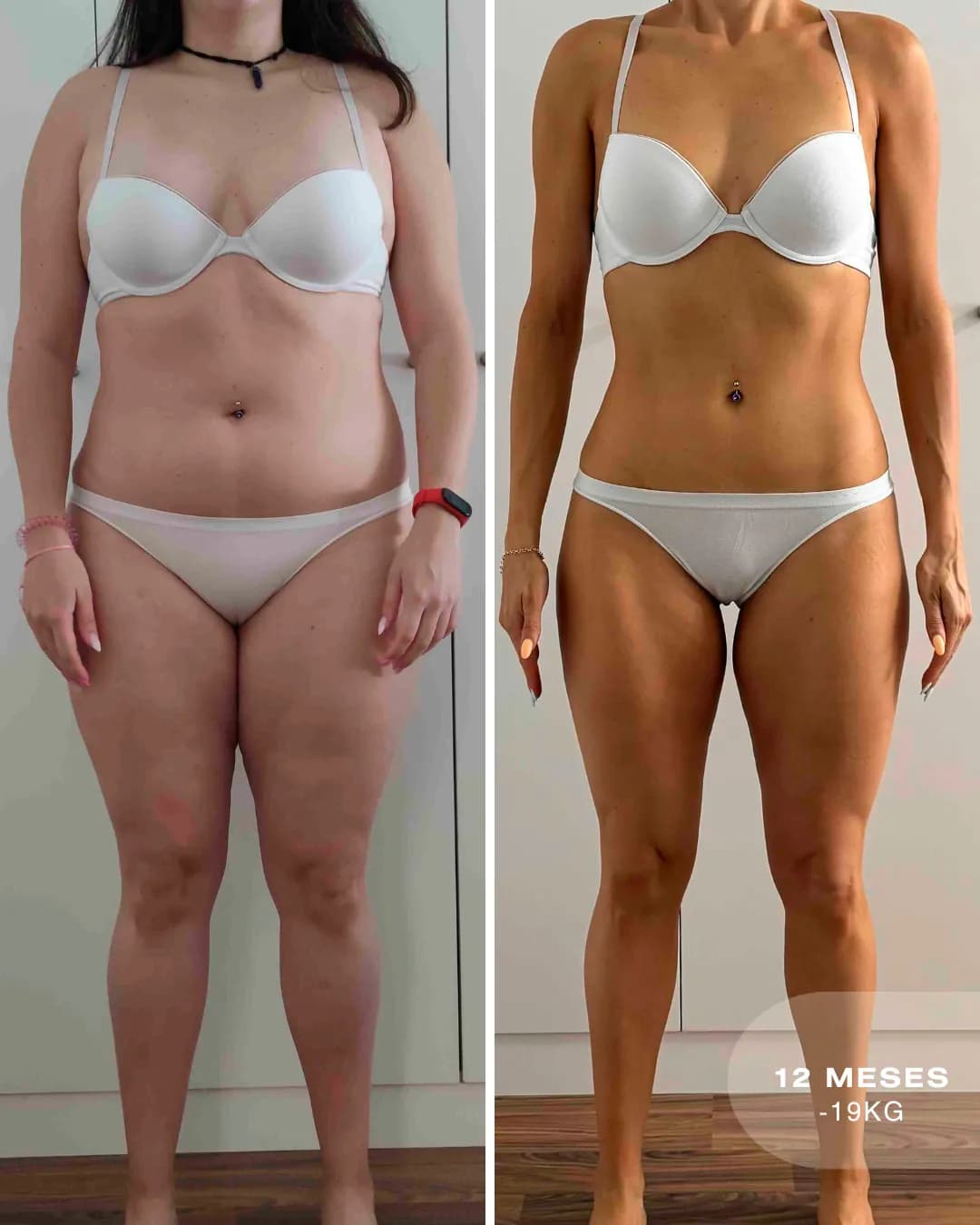 Antes y después de Carla: -19 kg en 12 meses